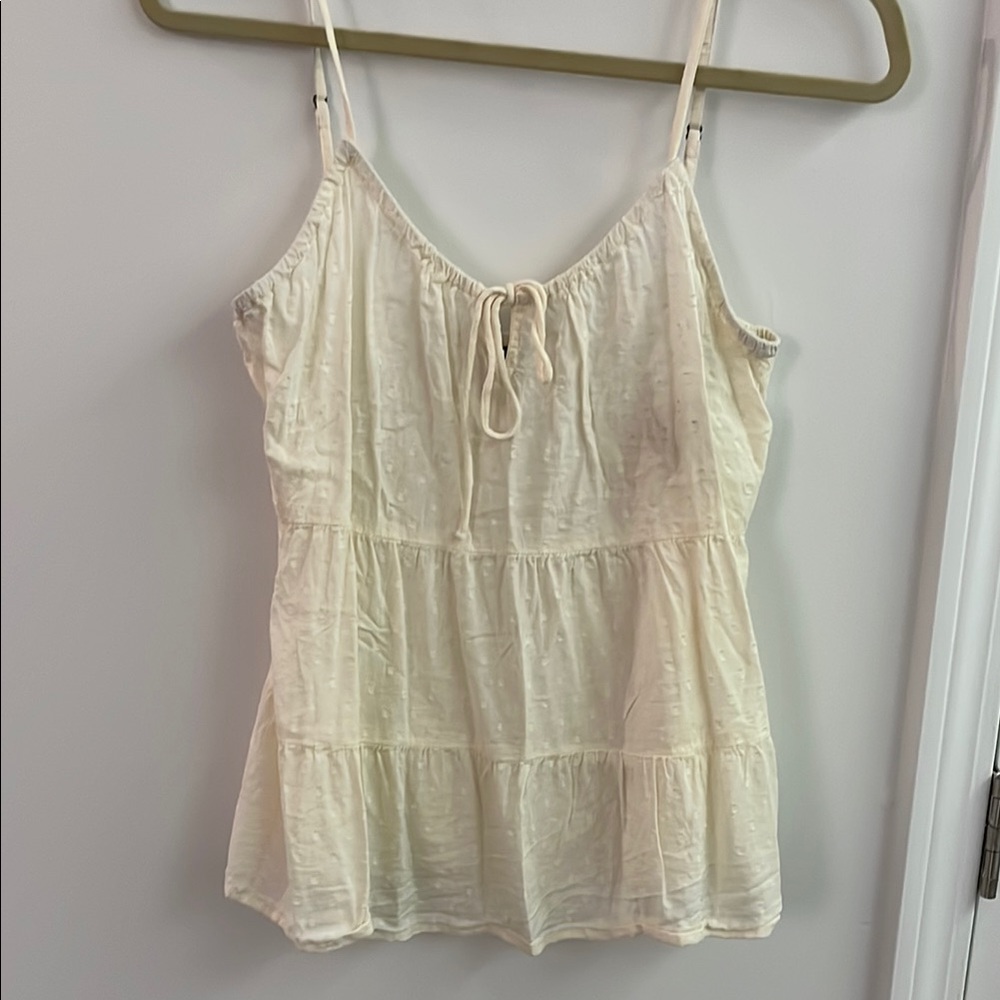 Old Navy White V-Neck Tie Front Camisole